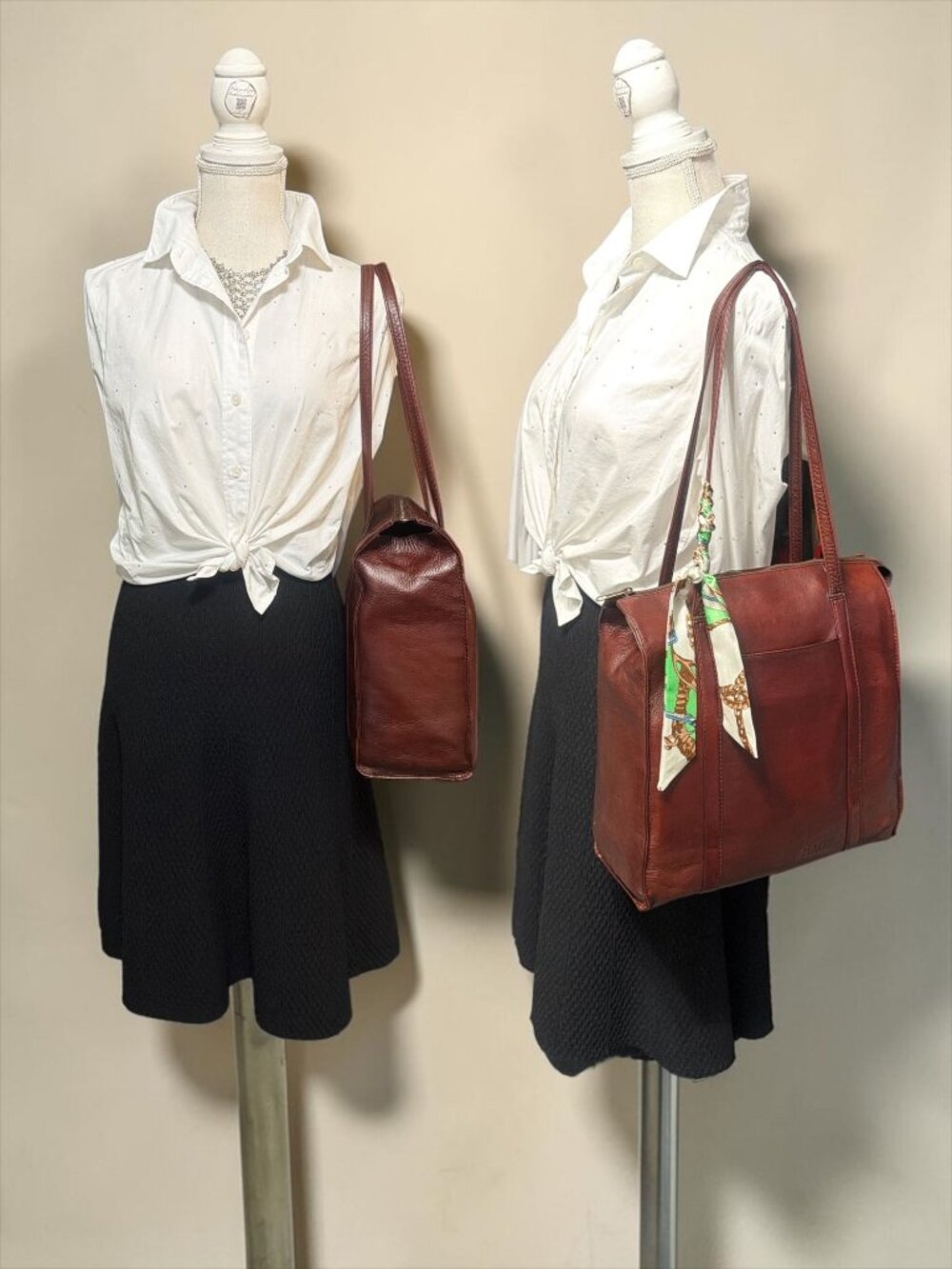 VTG NAOT Tote Burgundy Brown Oiled Leather Shoulder Bag 90s Israel Y2K Laptop